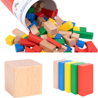 Klocki konstrukcyjne Tooky Toy Montessori Drewniane Kolorowe 100 elementów (6972633372561) - obraz 3