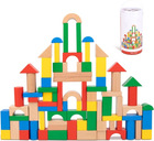 Klocki konstrukcyjne Tooky Toy Montessori Drewniane Kolorowe 100 elementów (6972633372561) - obraz 5