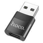 Адаптер Переходник для телефона ноутбука HOCO USB to Type-C female adapter UA17 |3A, USB2.0, OTG| Black