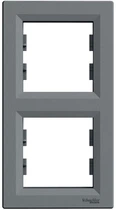 Двойная рамка Schneider Electric Asfora вертикальная сталь (EPH5810262)