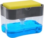 Органайзер для мочалок з мильницею та дозатором натискна Soap Pump Sponge Caddy