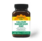 Витамины и минералы Country Life Calcium Magnesium Zinc, 250 таблеток
