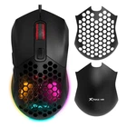 Ігрова провідна комп'ютерна миша XTRIKE ME GM-316 Wired mouse 800-7200 DPI RGB підсвічування Чорний