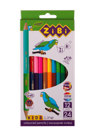 Олівці кольорові 24кол./12шт. ZiBi 2463 KIDS Line DOUBLE двосторонні (24) /ZB.2463/