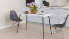 Стол кухонный Марсель 40 Ferrum-decor 75x120x60 Черный металл ДСП Белый 16 мм (MAR4006)