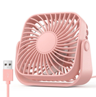 Портативный USB мини-вентилятор Topk с вращением на 360° Pink