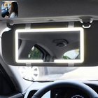 Зеркало прямоугольное с LED подсветкой на козырёк автомобиля с аккумулятором JX538/XR2177 (009h)
