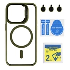 Чохол TPU+PC+Metal Stand Case with MagSafe and Camera Lenses для iPhone 15 Pro Колір Green