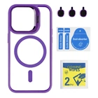 Чохол TPU+PC+Metal Stand Case with MagSafe and Camera Lenses для iPhone 15 Pro Колір Plum