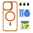 Чохол TPU+PC+Metal Stand Case with MagSafe and Camera Lenses для iPhone 15 Pro Max Колір Orange