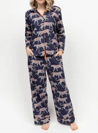 Піжама жіноча Cyberjammies Taylor 0362-0363 20/3XL Синій з леопардовим принтом (5051877516441)
