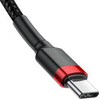 Kabel Baseus CATKLF-G91 USB-C - USB-C PD QC 60W 3A 480Mb/s 1m Czarno-czerwony (6953156285217) - obraz 4