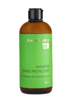 Безсульфатний шампунь "Термозахист" CANNABIS Shampoo "Termo Protection" з протеїнами шовку, гіалуроновою кислотою та екстрактом Канабісу для нормального та пошкодженого волосся (4820218101018) 500 мл
