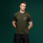 Футболка Basic Military Ukrarmor T-Shirt. HMMWV. Cotton and Elastane, олива XL - изображение 2