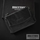 Чоловічий шкіряний гаманець-ключниця Bretton Black Edition, натуральна шкіра, з кнопкою і відділенням для карт PR-240731-39339 чорний