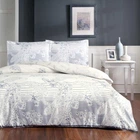 Двуспальный Евро комплект TAC Paisley Indigo Сатин 200х220 см наволочки 2 х 50х70 см