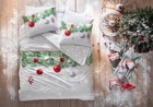 Двуспальный Евро комплект TAC Snowflake Glow Ранфорс+светится во тьме 200х220 см наволочки 2 х 50х70 см
