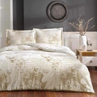Двуспальный Евро комплект TAC Paisley Gold Сатин 200х220 см наволочки 2 х 50х70 см