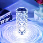 Настольная светодиодная кристаллическая лампа RIAS Rose Diamond RGB с пультом (3_04418)
