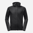 Bluza męska rozpinana streetwear Jack Wolfskin Baiselberg Hooded Fz M 1710541_6000 2XL Czarna (4064993557244) - obraz 5