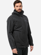 Kurtka przejściowa męska z kapturem Jack Wolfskin Taubenberg 3In1 Jkt M 1115311_6001 L Czarna (4064993830316) - obraz 5