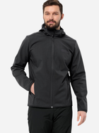 Kurtka wiatrówka męska z kapturem Jack Wolfskin Bornberg Hoody M 1307471_6000 S Czarna (4064993526325) - obraz 1