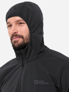 Kurtka wiatrówka męska z kapturem Jack Wolfskin Bornberg Hoody M 1307471_6000 S Czarna (4064993526325) - obraz 3