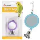 Кругле дзеркало з дзвіночком flamingo mirror round+bell іграшка для папуг 6 см
