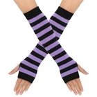 Митенки полосатые черно-фиолетовые One Size