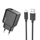 Адаптер мережевий Hoco Micro USB cable rich single port charger CS21A |1USB, 18W/3A, QC| чорний