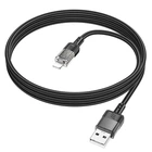 Кабель Hoco Lightning Spirit transparent charging data cable U129 |2.4A, 1.2M| black