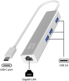 Hub USB LevelOne Gigabit USB Network Adapter with USB Hub (USB-0504) - obraz 2