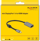 Adapter Delock mini-DisplayPort 1.4 to DisplayPort 4K 60Hz Black/Grey (4043619665709) - obraz 2