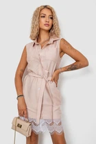 Платье на пуговицах, цвет бежевый, 102R388, AGER, размер L-XL
