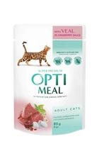 Влажный корм Optimeal для взрослых кошек со вкусом телятины в клюквенном соусе 85 г