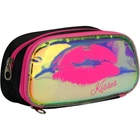 Пенал Cool For School 2 отделения неоновый с помпоном Розовый (CF6618-pink)