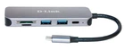 USB концентратор D-Link DUB-2325 2xUSB 3.0 1xUSB Type-C 1xSD 1xmicroSD сірий