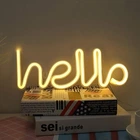 Настенный ночной неоновый светильник-ночник Neon Sign — Hello (041i)