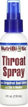 Спрей для горла с экстрактом косточек грейпфрута, цинком и ментолом NutriBiotic Throat Spray 118ml