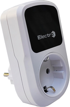 Реле контролю напруги побутове ElectrO РП з чорним дисплеєм, розеткове, цифрове, 16А, 140-180В/230-280В (RP1N16BL)