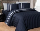Двуспальный Евро комплект First Choice Artwel Navy blue Сатин 200х220 см наволочки 2 x 50х70 см, 2 x 70х70 см