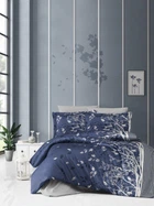 Двухспальный Евро комплект First Choice Living navy blue Сатин 200х220 см наволочки 2 x 50х70 см, 2 x 70х70 см
