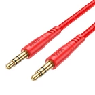Кабель усиленный - аудио шнур HOCO UPA24 Smooth AUX audio cable 3.5 - 3.5 1 метр красный