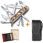 Комплект Ніж Victorinox Huntsman 1.3713.941 + Чохол із ліхтариком Police