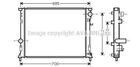 Радіатор охолодження двигуна AVA COOLING CR2097 Chrysler 300C; Dodge CHARGER 5137691AA, 5137692AA, 5170742AA