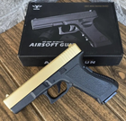 Страйкбольный Пистолет Глок Glock 18 VIGOR V313 Gold металл, пластик стреляет пульками 6 мм Золотистый - изображение 2