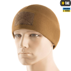 Зимняя M-Tac шапка Watch Cap Elite флис (270г/м2) с липучкой Coyote Brown койот M