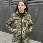 Жіноча Куртка Pobedov Shadow Soft Shell на мікрофлісі з липучками для шевронів піксель розмір 2XL