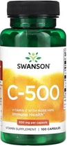 Вітамін С з шипшиною Swanson Vitamin C with Rose Hips 500 mg - 100 caps