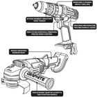 Набір електроінструментів Graphite: кутова шліфмашина 58GE130 + дриль-шуруповерт з ударом 58G010 58GS001 (5902062102690) - зображення 14